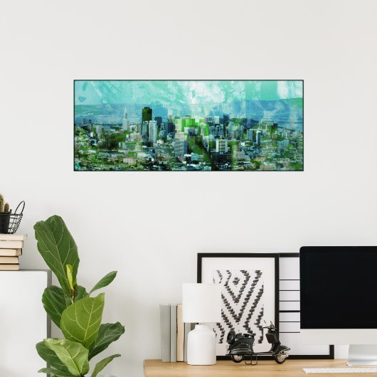 Poster cyan rouillé (Bureau à domicile)