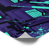 Poster cyan windows Across a Digital Grid (Coin)