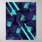 Poster cyan windows Across a Digital Grid (Devant)