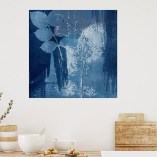 Poster Cyanotype abstrait contemporain