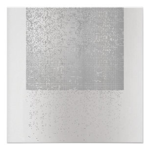 Poster Cyber binaire Minimale Monochromatique Gris Argent