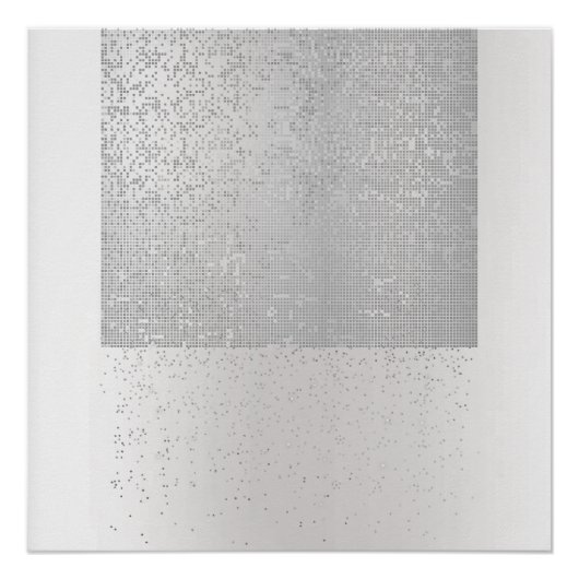 Poster Cyber binaire Minimale Monochromatique Gris Argent (Devant)