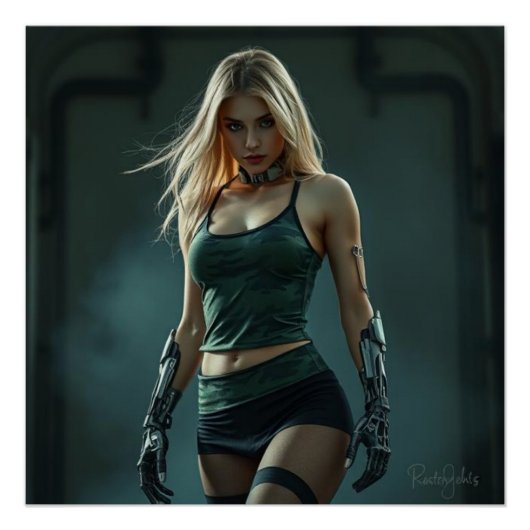 Poster Cyber-guerrière du futur (Devant)