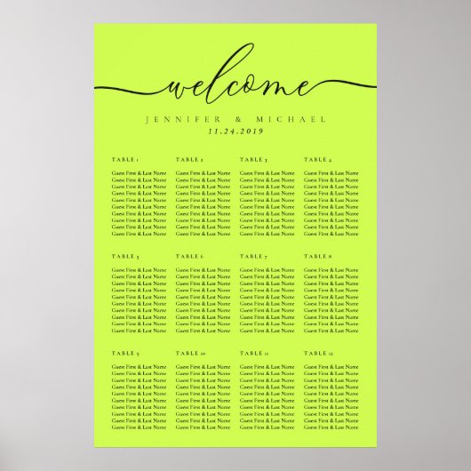 Poster Cyber Lime Jet Black Celebration Seat Welcome (Devant)