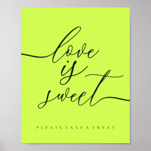 Poster Cyber Lime Jet Black Sweet Take Treat Dessert