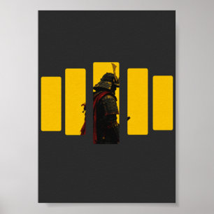 Poster Cyber Samouraï Guerrier Japonais Art Bushido