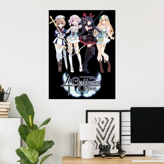 Poster Cyberdimension Neptunia 4 déesses en ligne (Bureau à domicile)