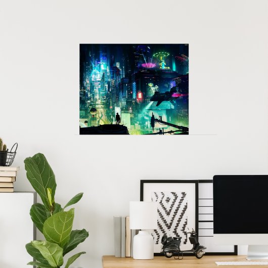 POSTER CYBERPUNK (Bureau à domicile)