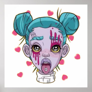 Poster cyberpunk art, cyberpunk, clubber girl, fête