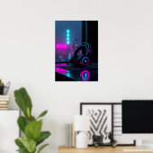 Poster Cyberpunk Gaming Headset (Bureau à domicile)