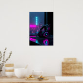 Poster Cyberpunk Gaming Headset (Cuisine)