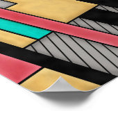 Poster Cyberpunk moderne Motif Abstrait géométrique (Coin)