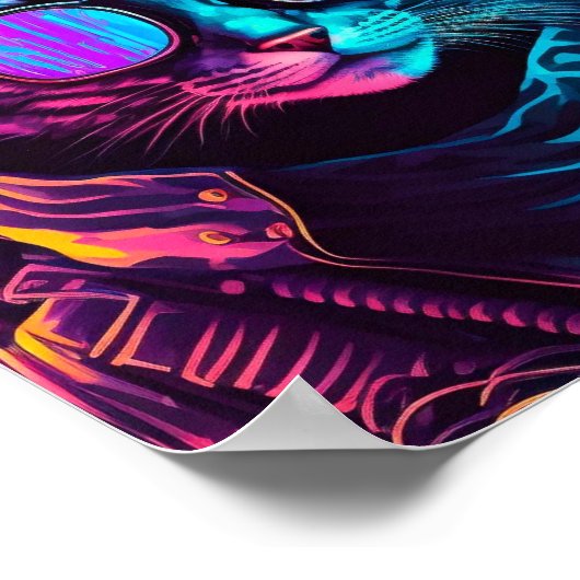 Poster Cyberpunk néon twilight chat (Coin)