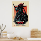 Poster Cyberpunk Samurai (Cuisine)