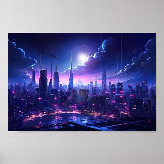 Poster Cyberpunk Tokyo Waterfront (Devant)