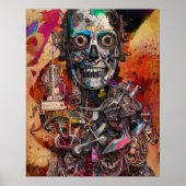 Poster Cyborg anatomique Abstrait (Devant)