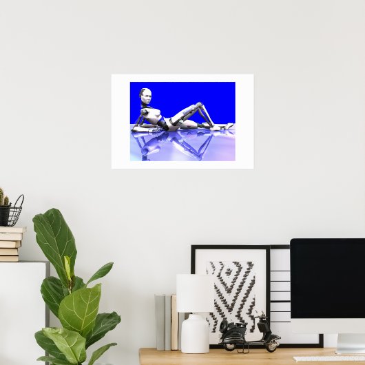 Poster Cyborg bleu (Bureau à domicile)