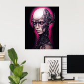 Poster Cyborg Cool Ado Pink Neon (Bureau à domicile)