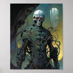 Poster Cyborg Skeleton Futuriste Science-Fiction