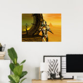 Poster CYBORGE TITAN DANS LE DÉSERT D'HYPERION Science-fi (Bureau à domicile)
