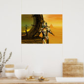 Poster CYBORGE TITAN DANS LE DÉSERT D'HYPERION Science-fi (Cuisine)