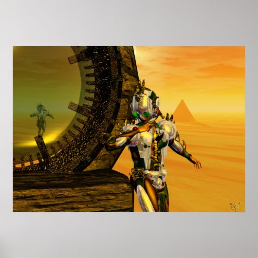 Poster CYBORGE TITAN DANS LE DÉSERT D'HYPERION Science-fi (Devant)
