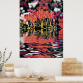 Poster Cyclamens réfléchissant dans l'eau (Cuisine)