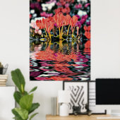 Poster Cyclamens se reflétant dans l'eau (Bureau à domicile)