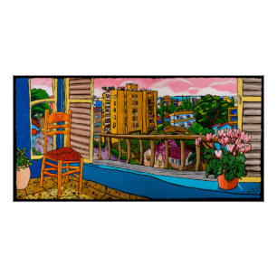 Poster Cyclamens sur la rue de Herzl, courrier Jonathan