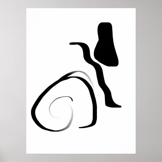 Poster Cycle de rotation : noir et blanc Abstrait (Devant)