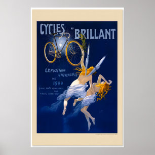 Poster Cycles Brilliant 1900 Vélo Art Nouveau Ancien