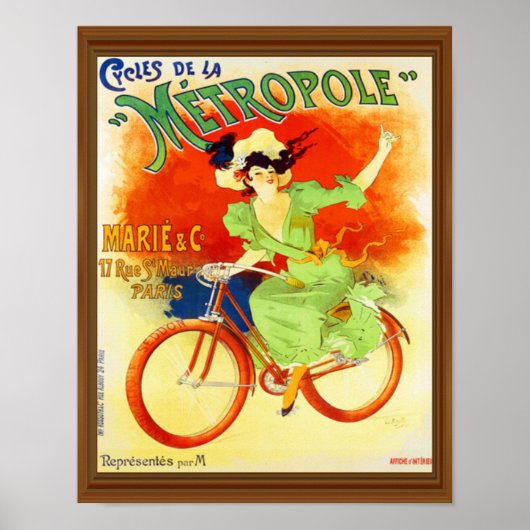 Poster Cycles de la Métropole Vélo Vintage français (Devant)