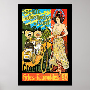 Poster Cycles de tri et automobiles