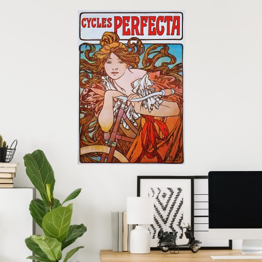 Poster Cycles Perfecta, Mucha (Bureau à domicile)
