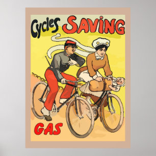 Poster Cycles vintages Économie de gaz