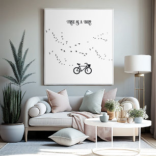Poster Cycling Life, gratuit comme un oiseau personnalisa