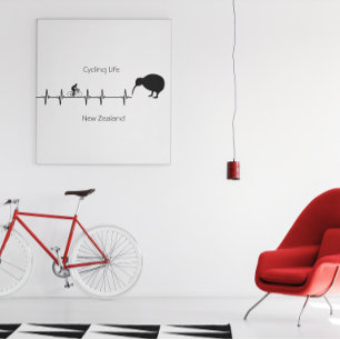 Poster Cycling Life, Nouvelle-Zélande personnalisable