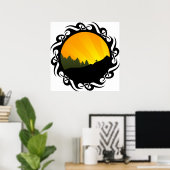 Poster cyclisme : montagne rayz : (Bureau à domicile)