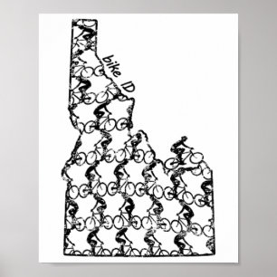 Poster Cyclisme vintage à vélo en Idaho Vélo tout terrain