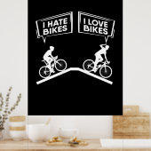 Poster Cycliste I Love Bikes (Cuisine)