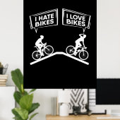 Poster Cycliste I Love Bikes (Bureau à domicile)