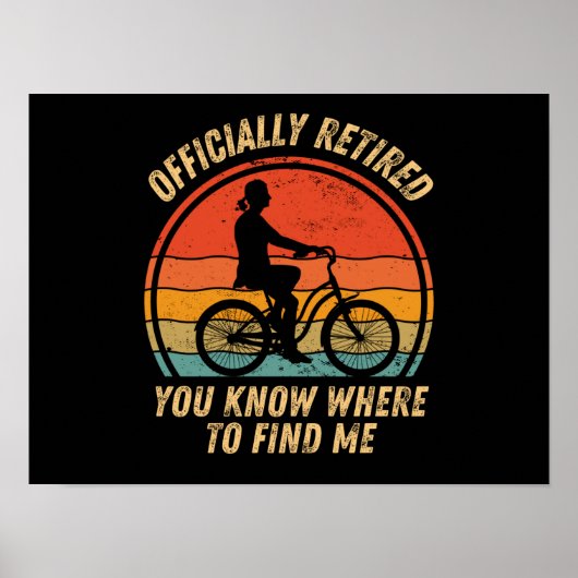 Poster Cycliste retraite amusant à la retraite amateurs d (Devant)