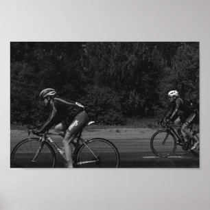 Poster Cyclistes Biélorussie Noir et Blanc