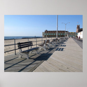 Poster Cyclistes de promenade d'Asbury Park NJ