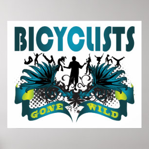 Poster Cyclistes fous