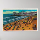 Poster Cyclone Racer et Beach Crowds, Long Beach (Devant)