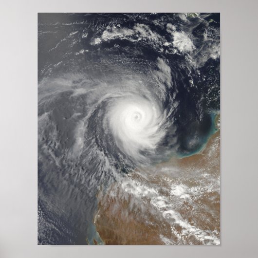 Poster Cyclone tropical Billy au large de l'Australie (Devant)