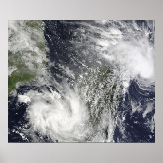 Poster Cyclones tropicaux Eric et Fanele (Devant)