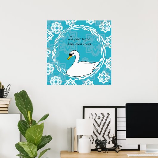 Poster cygne (Bureau à domicile)