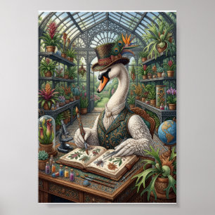 Poster Cygne Aristocratique Serre Victorienne Botanique F